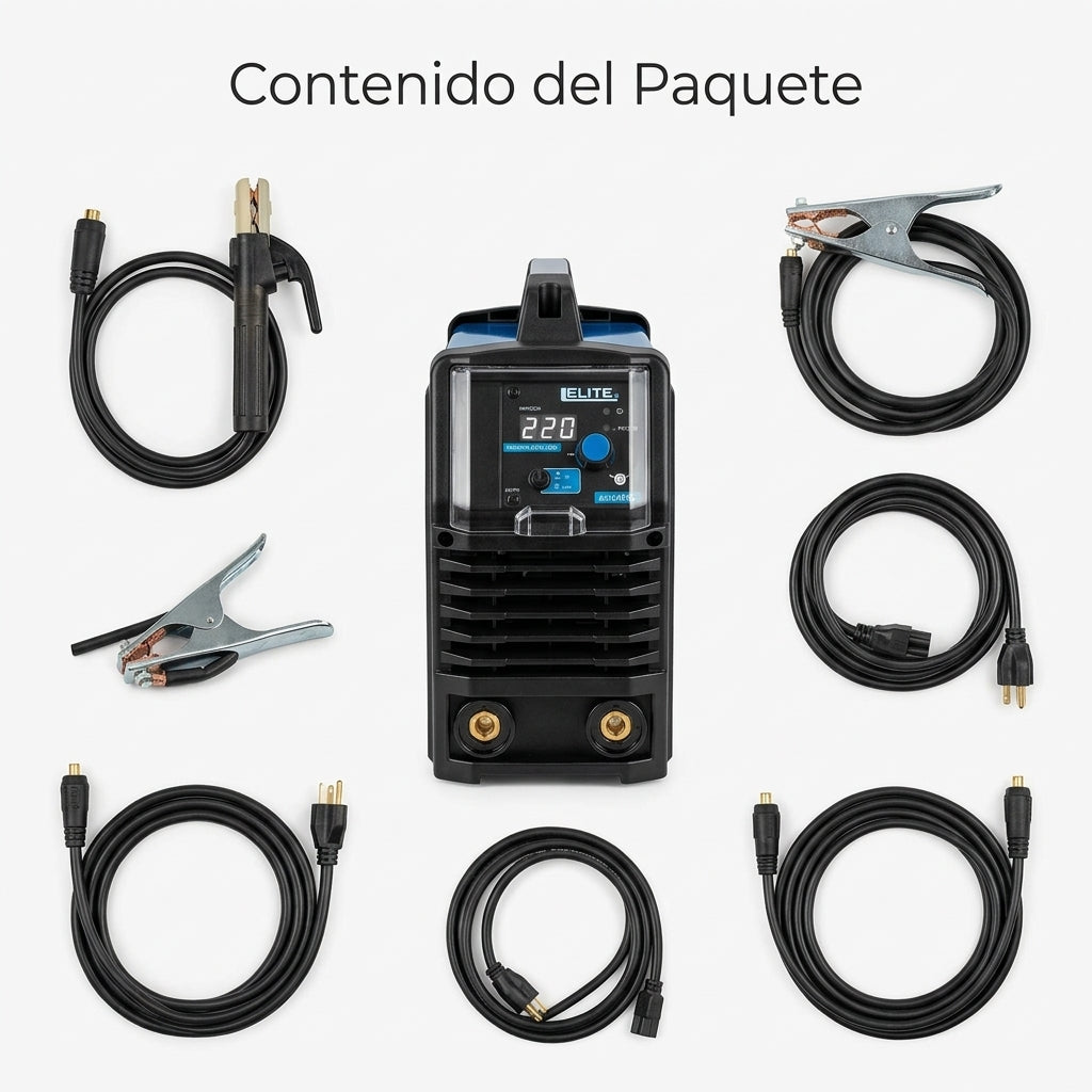 Industrial Arc Welder — Contenido del Paquete - Vista Aerea | Generated by Modelize