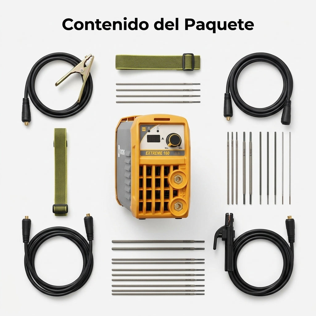 Inverter Welder — Contenido del Paquete - Vista Aerea | Generated by Modelize