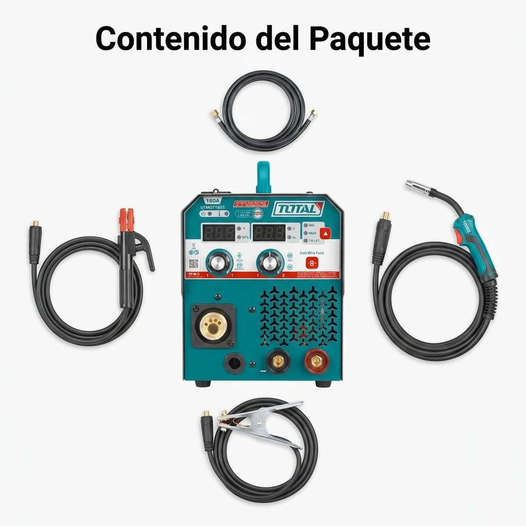 Multiprocess Inverter Welder — Contenido del Paquete - Vista Aerea | Generated by Modelize