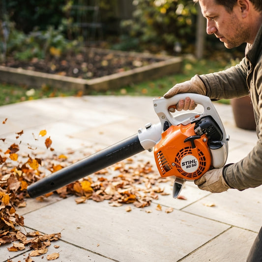 Gasoline handheld leaf blower — Estilo de Vida - Producto en Uso | Generated by Modelize
