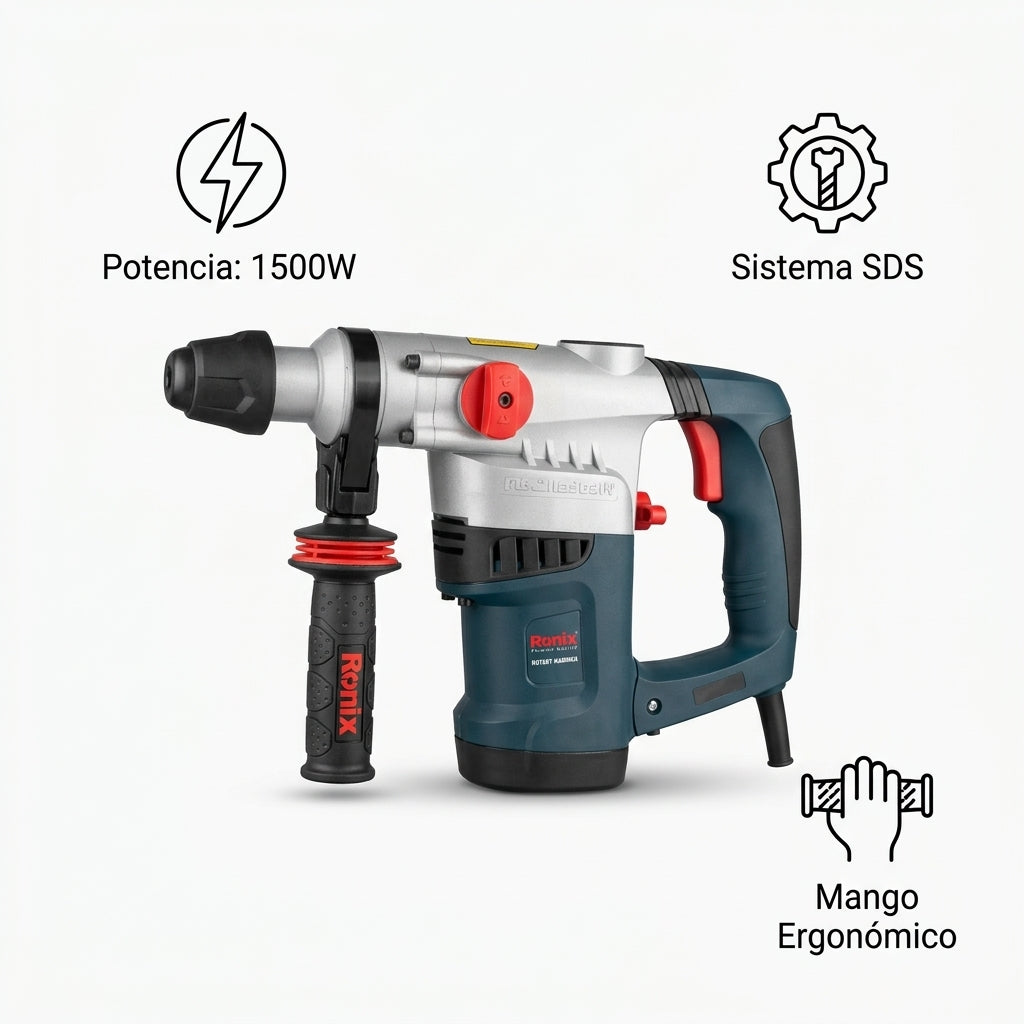 Taladro Demoledor / Rotomartillo — Infografia de Caracteristicas | Generated by Modelize