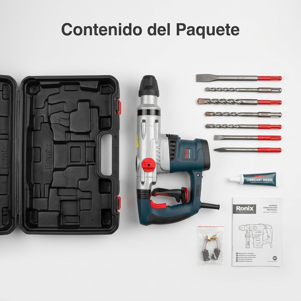 Demolition rotary hammer — Contenido del Paquete - Vista Aerea | Generated by Modelize