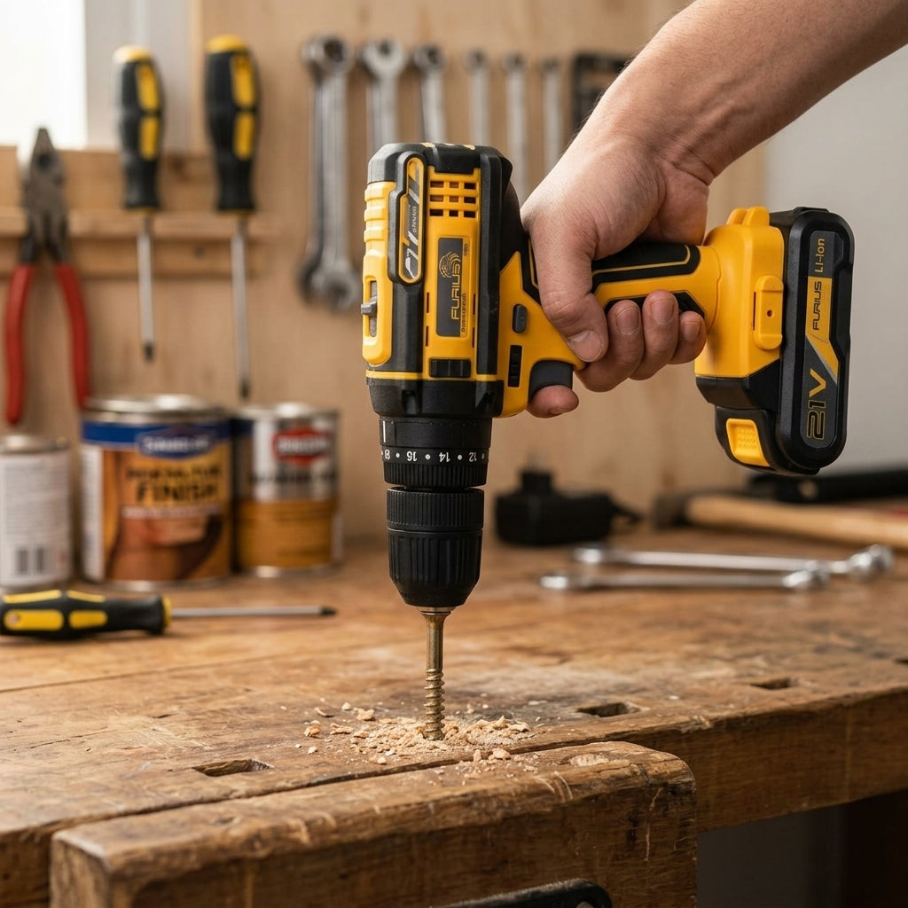 Cordless Hammer Drill — Estilo de Vida - Producto en Uso | Generated by Modelize