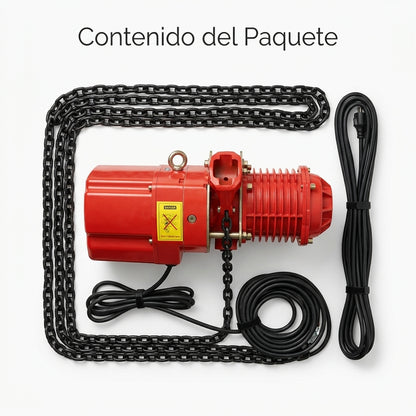 Electric Chain Hoist — Contenido del Paquete - Vista Aerea | Generated by Modelize
