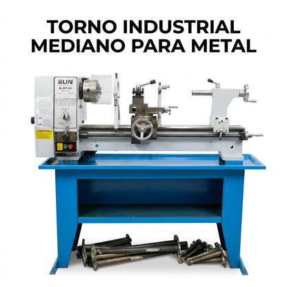 Industrial Metal Lathe — Portada Principal - Estudio Blanco | Generated by Modelize