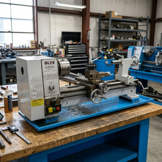Industrial bench lathe for metalworking — Estilo de Vida - Producto en Uso | Generated by Modelize
