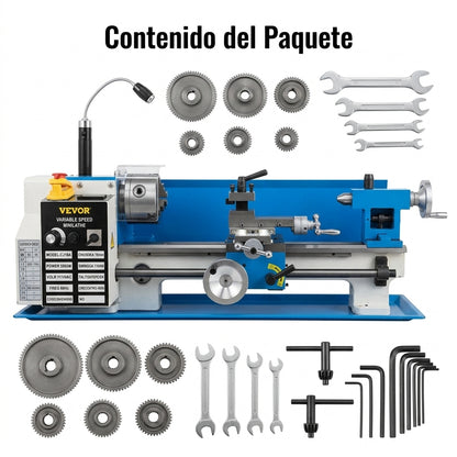 Benchtop metal lathe — Contenido del Paquete - Vista Aerea | Generated by Modelize