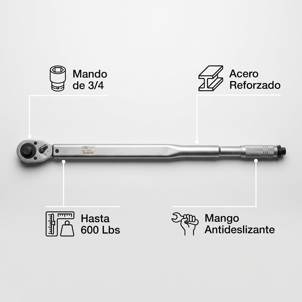 Industrial Torque Wrench — Infografia de Caracteristicas | Generated by Modelize