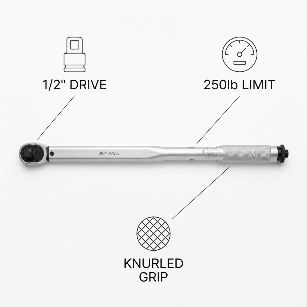 1/2-inch Drive Torque Wrench — Infografia de Caracteristicas | Generated by Modelize
