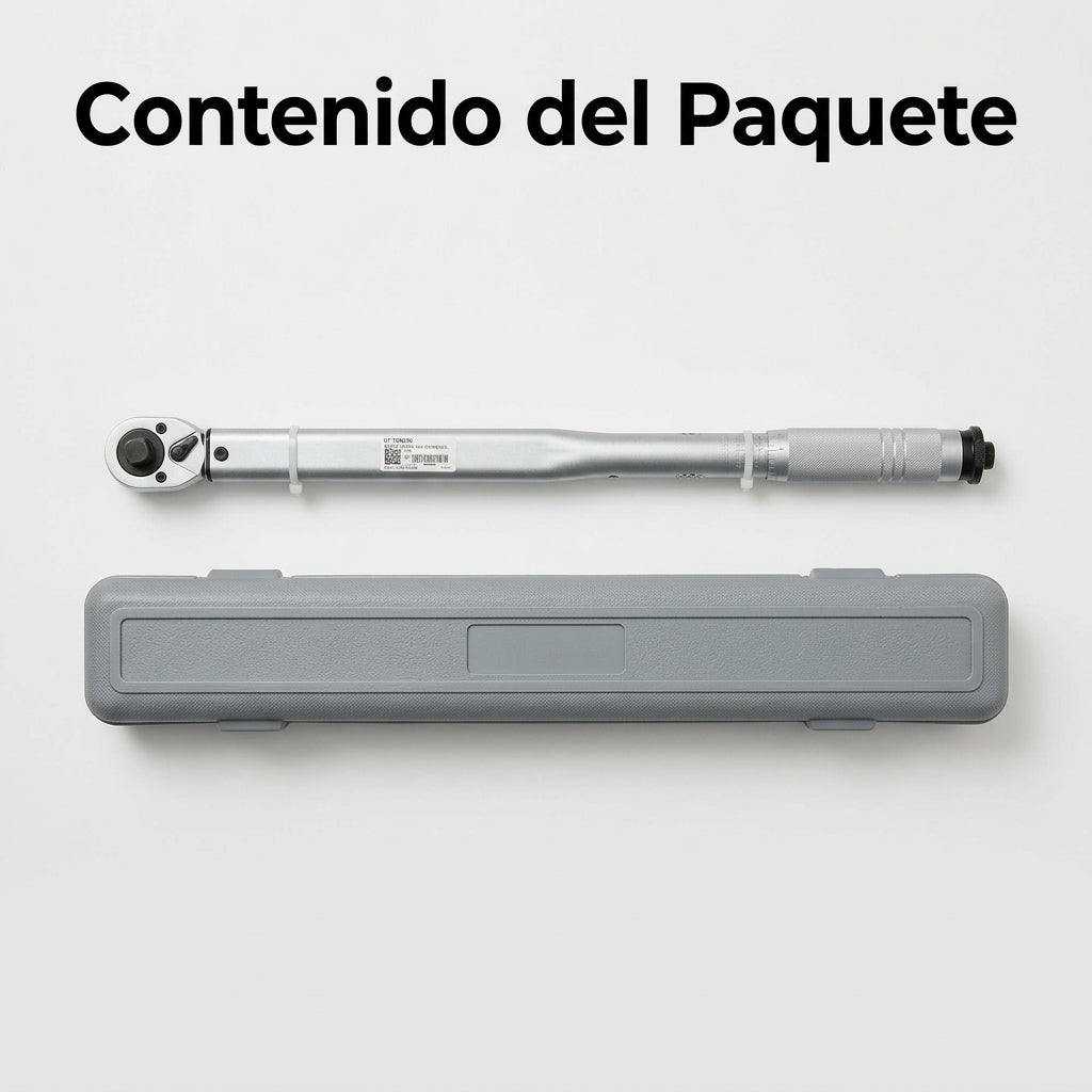 1/2 inch Drive Torque Wrench — Contenido del Paquete - Vista Aerea | Generated by Modelize