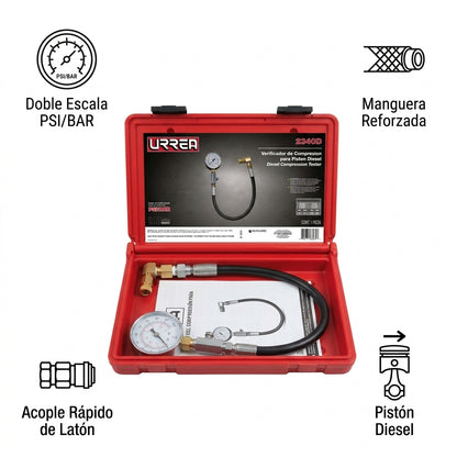 Diesel compression tester kit — Infografia de Caracteristicas | Generated by Modelize