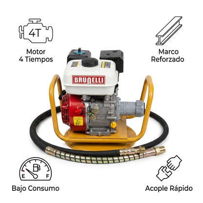 Gasoline concrete vibrator — Infografia de Caracteristicas | Generated by Modelize