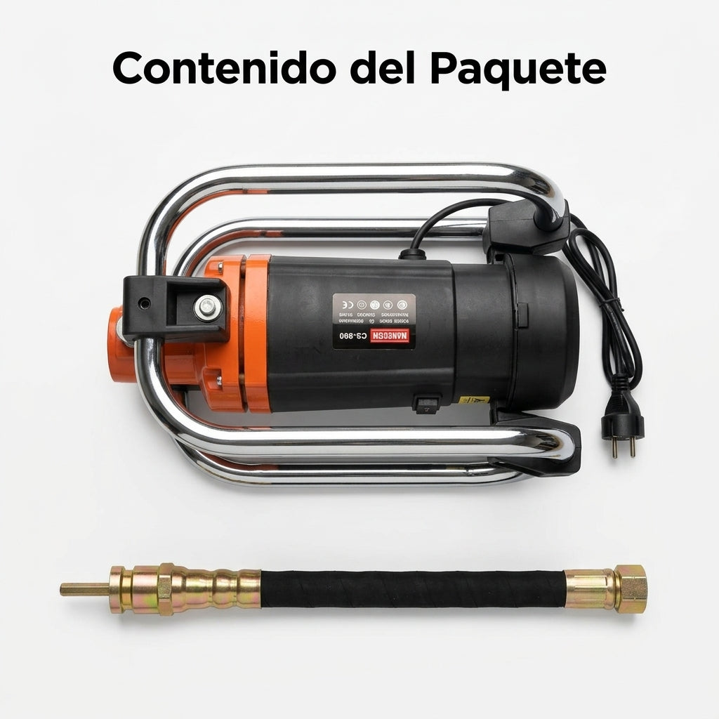 Electric concrete vibrator — Contenido del Paquete - Vista Aerea | Generated by Modelize