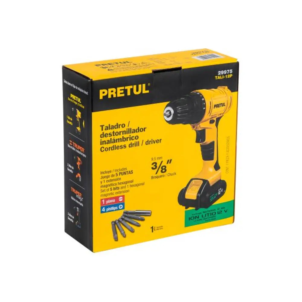 Taladro inalámbrico 3/8’’ 12 V. 29975 Pretul