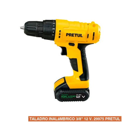 Taladro inalámbrico 3/8’’ 12 V. 29975 Pretul